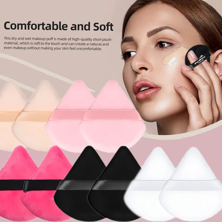 8 esponjas de maquillaje triangulares de terciopelo