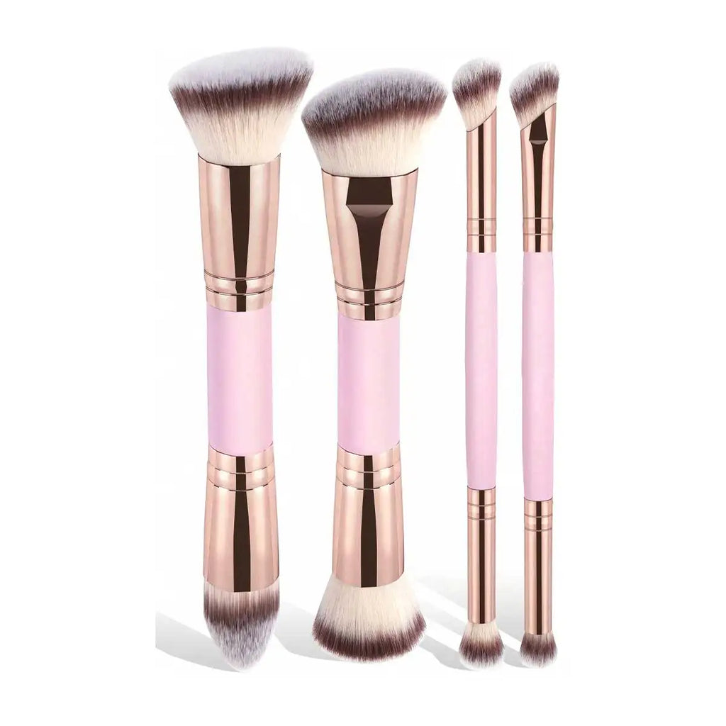 Juego de 4 brochas de maquillaje básicas con caja.