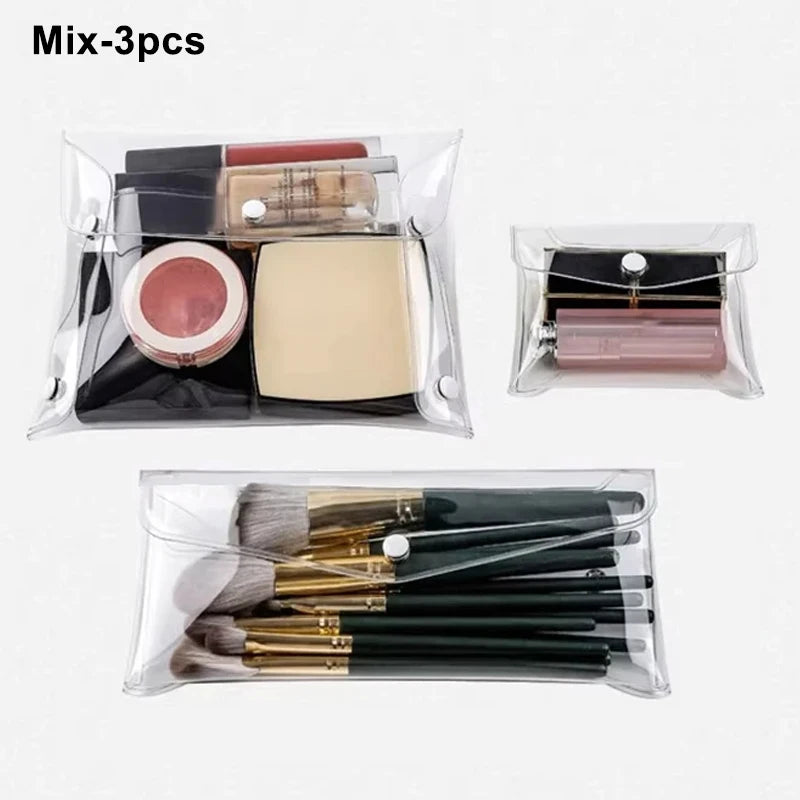 Bolsa de cosméticos transparente portátil