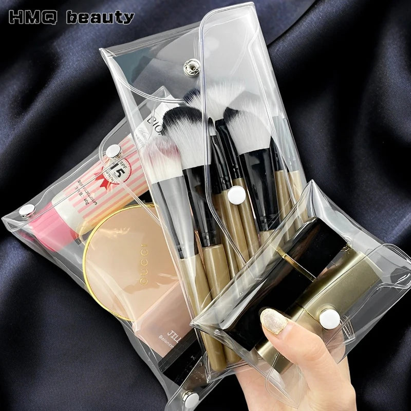 Bolsa de cosméticos transparente portátil